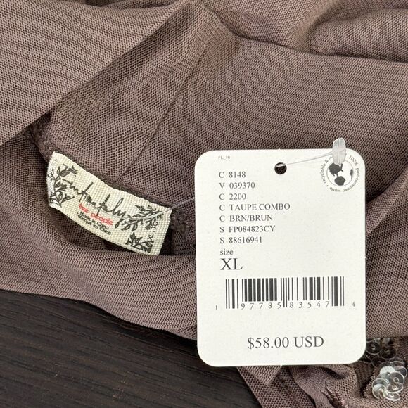 Free People Sugar Rush Muscle Tee Womens Extra Large Mesh Sequin Top Y2K NEW XL - Picture 3 of 9